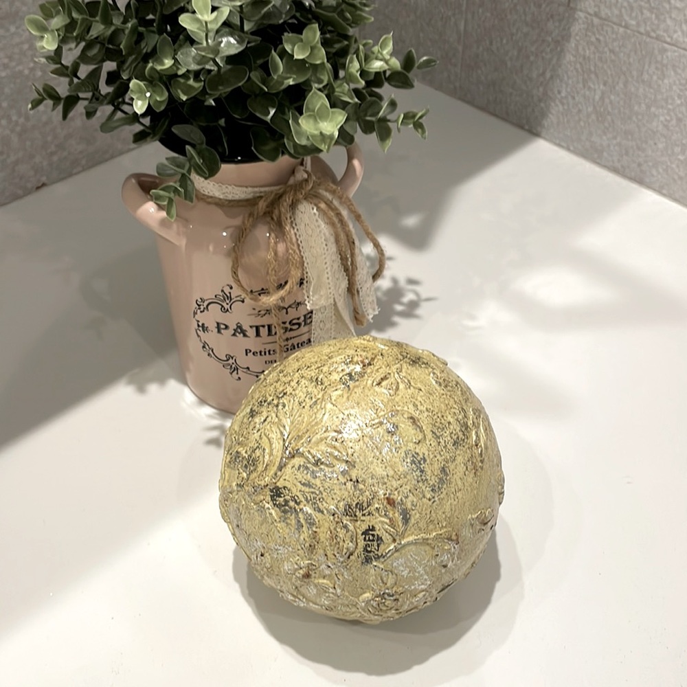Decorative large golden orb. Heavy weighted. Brand new.